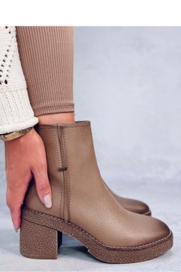 Botki na kauczukowym obcasie TAMIKA BEIGE - Inello - 37