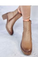Botki na kauczukowym obcasie TAMIKA BEIGE - Inello - 37 Botki na kauczukowym obcasie TAMIKA BEIGE - Inello - 37