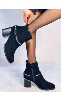 Botki na obcasie zamszowe ATHING BLACK - Inello - 41