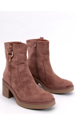 Botki na szerokim obcasie COOKE KHAKI - Inello - 38