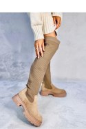 Oficerki muszkieterki skarpetkowe TROTTER KHAKI - Inello - 38