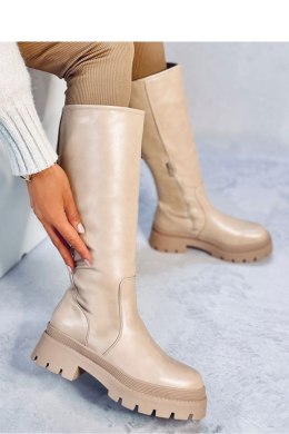 Oficerki na grubej podeszwie DILLARD BEIGE - Inello - 37