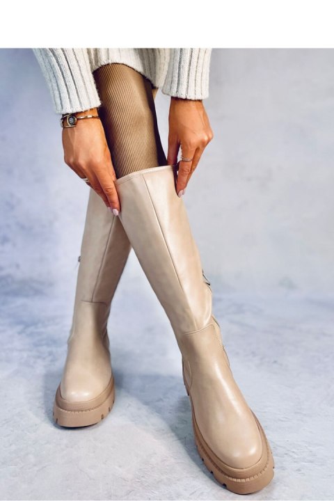 Oficerki na grubej podeszwie DILLARD BEIGE - Inello - 37 Oficerki na grubej podeszwie DILLARD BEIGE - Inello - 37
