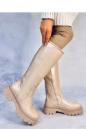 Oficerki na grubej podeszwie DILLARD BEIGE - Inello - 37 Oficerki na grubej podeszwie DILLARD BEIGE - Inello - 37