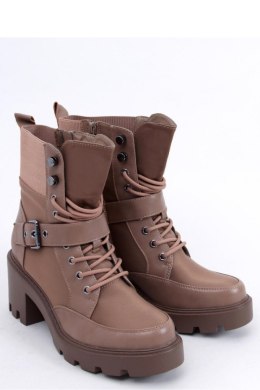 Botki na obcasie sznurowane BROOKS KHAKI - Inello - 38