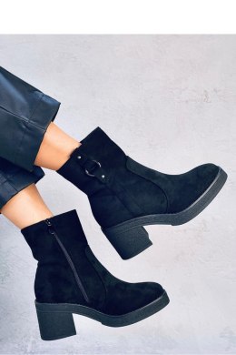 Botki na szerokim obcasie COOKE BLACK - Inello - 36