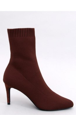 Botki na szpilce skarpetkowe DONATELLA BROWN - Inello - 37