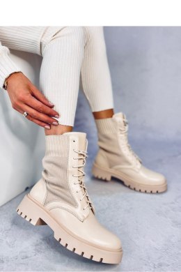 Botki z elastyczną cholewką CASS BEIGE - Inello - 41