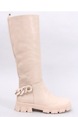Oficerki damskie z łańcuszkiem GUEST BEIGE - Inello - 37