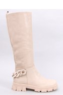 Oficerki damskie z łańcuszkiem GUEST BEIGE - Inello - 40