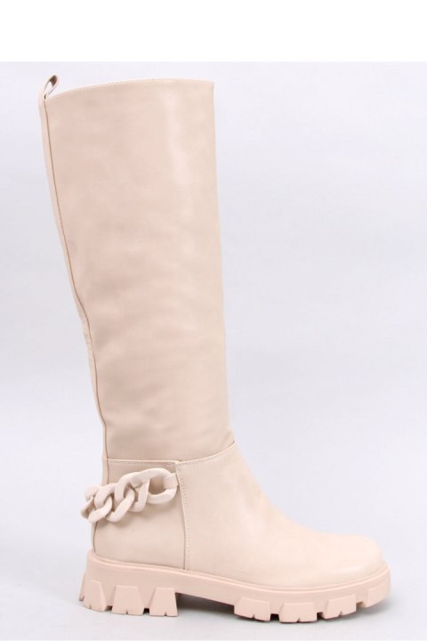 Oficerki damskie z łańcuszkiem GUEST BEIGE - Inello - 40