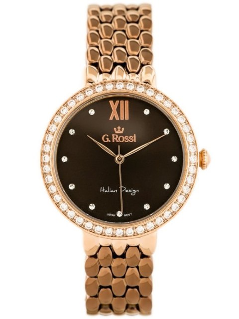 ZEGAREK G. ROSSI - 11775B (zg769f) rose gold/brown + BOX ZEGAREK G. ROSSI - 11775B (zg769f) rose gold/brown + BOX