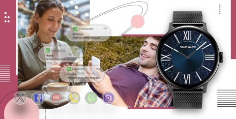 Smartwatch Giewont Supernova SmartCall GW330-3 Black Shine/Black Effect Smartwatch Giewont Supernova SmartCall GW330-3 Black Shine/Black Effect