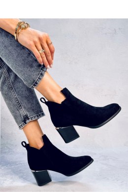 Botki na obcasie zamszowe HALLIE BLACK - Inello - 39