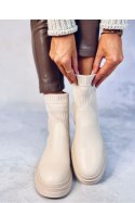 Botki z elastyczną cholewką DEMUS BEIGE - Inello - 41 Botki z elastyczną cholewką DEMUS BEIGE - Inello - 41
