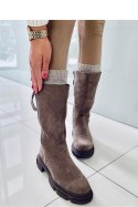 Kozaki damskie płaskie SLADE KHAKI - Inello - 41