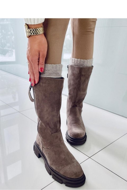 Kozaki damskie płaskie SLADE KHAKI - Inello - 41 Kozaki damskie płaskie SLADE KHAKI - Inello - 41