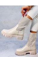 Botki skarpetkowa cholewka FARRELL BEIGE - Inello - 40 Botki skarpetkowa cholewka FARRELL BEIGE - Inello - 40