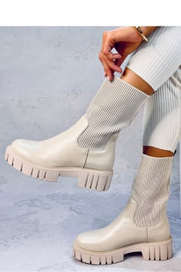Botki skarpetkowa cholewka FARRELL BEIGE - Inello - 40