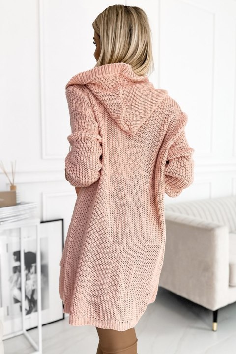 Sweter Kardigan Model 488-2 Pink - Numoco - uniwersalny Sweter Kardigan Model 488-2 Pink - Numoco - uniwersalny