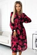 Sukienka Model 449-2 Carla Black/Red Rose - Numoco - uniwersalny