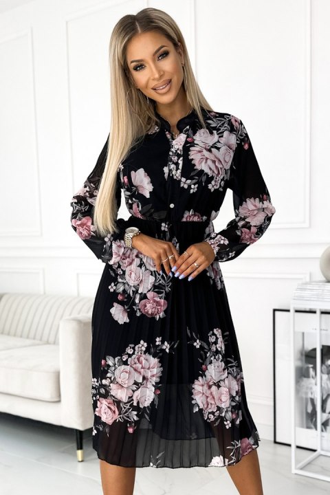 Sukienka Model 449-3 Carla Rose/Black - Numoco - uniwersalny Sukienka Model 449-3 Carla Rose/Black - Numoco - uniwersalny
