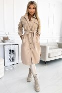 Płaszcz Damski Model 493-1 Beige - Numoco - uniwersalny Płaszcz Damski Model 493-1 Beige - Numoco - uniwersalny