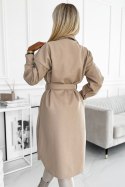 Płaszcz Damski Model 493-1 Beige - Numoco - uniwersalny Płaszcz Damski Model 493-1 Beige - Numoco - uniwersalny