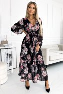 Sukienka Model 502-2 Black/Rose - Numoco - uniwersalny Sukienka Model 502-2 Black/Rose - Numoco - uniwersalny