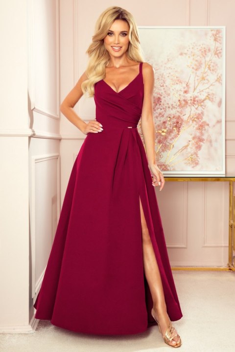 Sukienka Model Chiara 299-5 Bordo - Numoco - L Sukienka Model Chiara 299-5 Bordo - Numoco - L