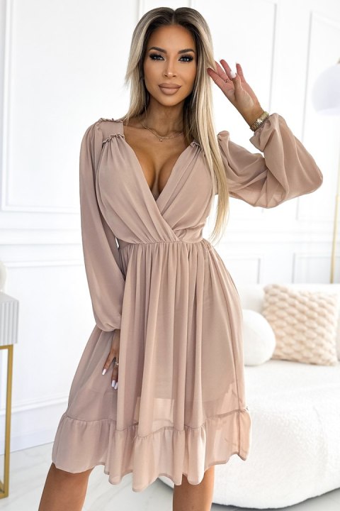 Sukienka Model Mila 538-1 Beige - Numoco - XL Sukienka Model Mila 538-1 Beige - Numoco - XL
