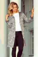 Sweter Kardigan Model 218-1 Wzór Black/White/Grey - Numoco - M