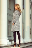Sweter Kardigan Model 218-1 Wzór Black/White/Grey - Numoco - M