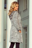 Sweter Kardigan Model 218-1 Wzór Black/White/Grey - Numoco - M