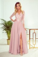 Sukienka Model Amber 309-4 Powder Pink - Numoco - s Sukienka Model Amber 309-4 Powder Pink - Numoco - s