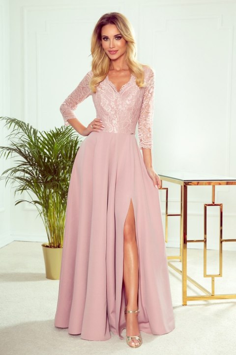 Sukienka Model Amber 309-4 Powder Pink - Numoco - s Sukienka Model Amber 309-4 Powder Pink - Numoco - s