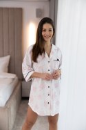 Koszulka nocna Koszula Nocna Model Dorin White/Pink - Sensis - L Koszulka nocna Koszula Nocna Model Dorin White/Pink - Sensis - L