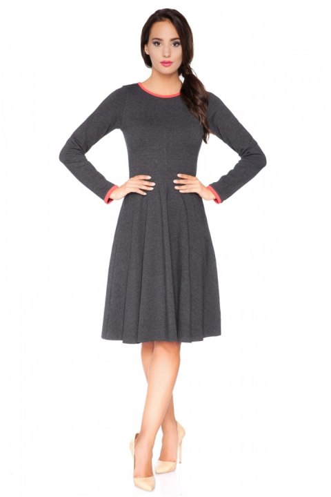 Sukienka Model F1 Dark Grey/Coral - RaWear - 36 Sukienka Model F1 Dark Grey/Coral - RaWear - 36