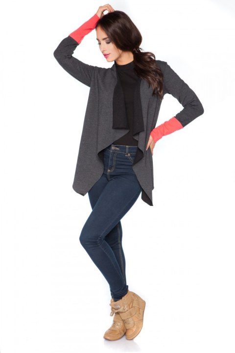 Bluza Damska Model D1 Dark Grey/Coral - RaWear - 42 Bluza Damska Model D1 Dark Grey/Coral - RaWear - 42
