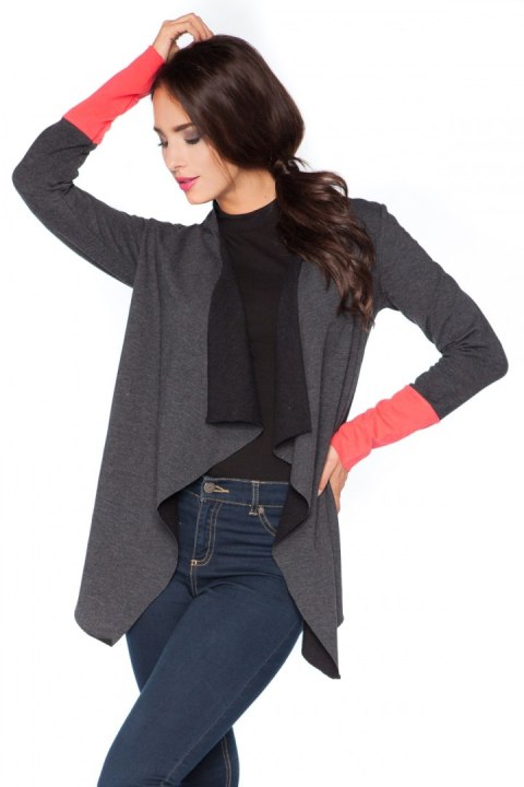 Bluza Damska Model D1 Dark Grey/Coral - RaWear - 44