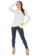 Bluzka Model H7 Light Grey/Limonka - RaWear - 40