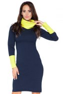Sukienka Model C7 Navy/Limonka - RaWear - 36