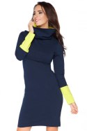 Sukienka Model C7 Navy/Limonka - RaWear - 44