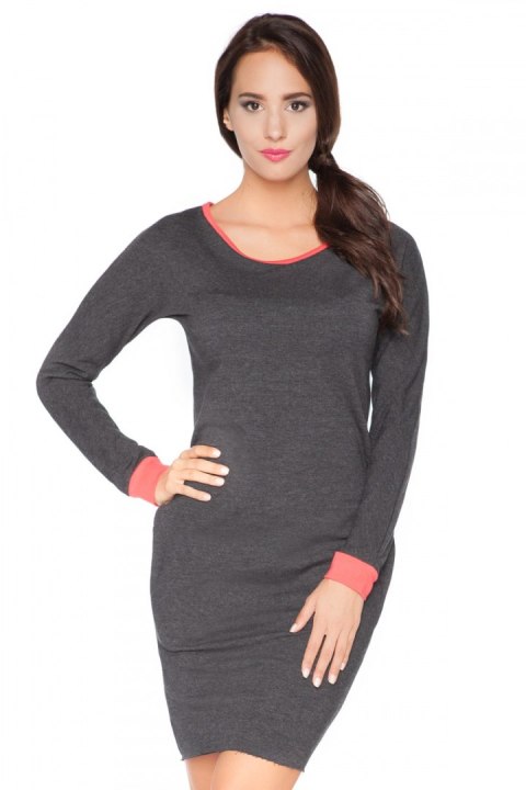 Sukienka Model E1 Dark Grey/Coral - RaWear - 46