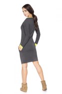 Sukienka Model E2 Dark Grey/Limonka - RaWear - 34