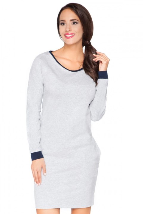 Sukienka Model E4 Light Grey/Navy - RaWear - 40