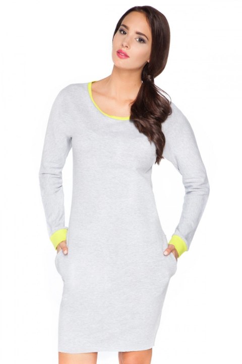 Sukienka Model E5 Light Grey/Limonka - RaWear - 36