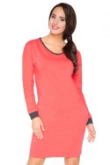 Sukienka Model E9 Coral/Dark Grey - RaWear - 36 Sukienka Model E9 Coral/Dark Grey - RaWear - 36