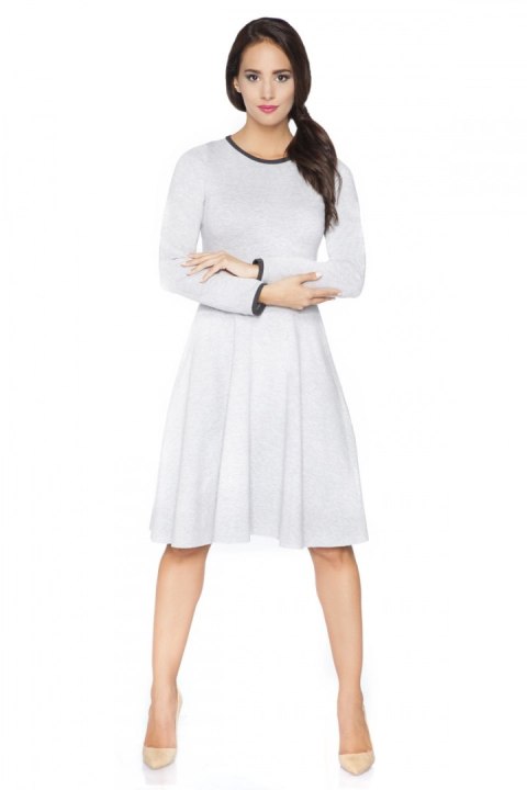 Sukienka Model F6 Light Grey/Dark Grey - RaWear - 36 Sukienka Model F6 Light Grey/Dark Grey - RaWear - 36