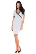 Sukienka Model L4 Light Grey/Dark Grey - RaWear - 36 Sukienka Model L4 Light Grey/Dark Grey - RaWear - 36